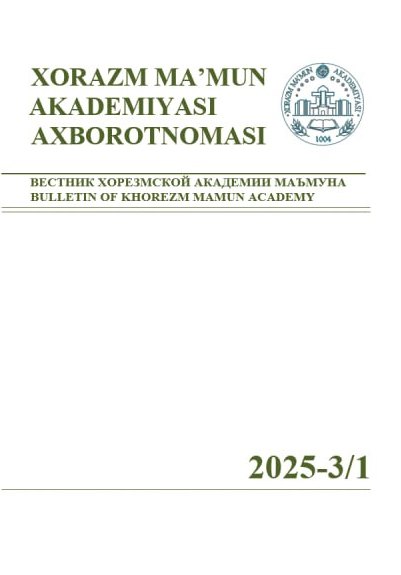 BULLETIN OF KHOREZM MAMUN ACADEMY